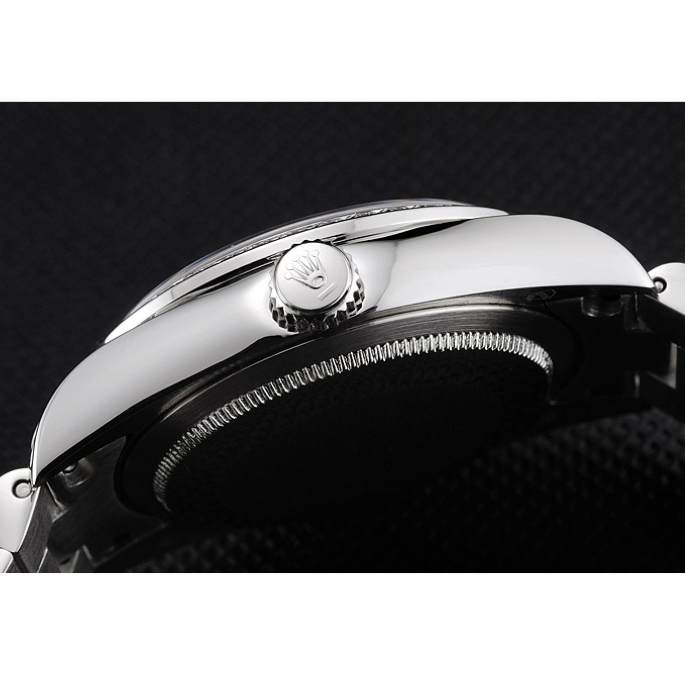 MiroTime 1026 Swiss Rolex Day Date Diamond Pave Dial And Bezel And Stainless Steel Bracelet